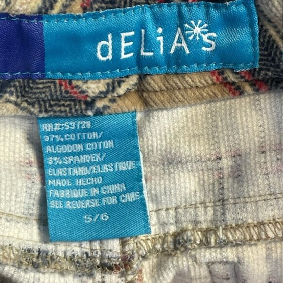 dELiA*s Vintage Y2k Grunge Plaid Corduroy Mini Skirt Small/Medium - Picture 3 of 3